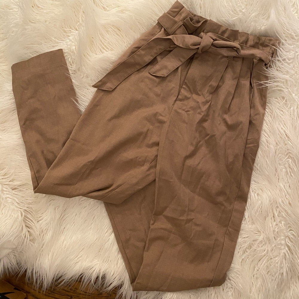 Brown paper bag pants